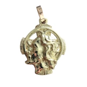 Pendente testa di Cristo in oro giallo 750%