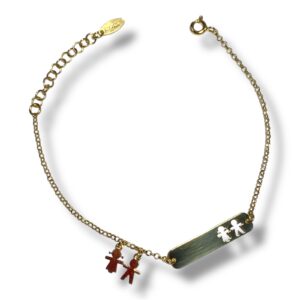 Bracciale per Gemelli/Bimbo e Bimba in argento dorato